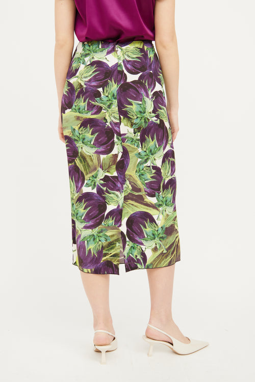 Dolce 
Gabbana Purple 
Green Eggplant Skirt