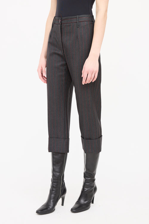 Dolce 
Gabbana Striped Cropped Trouser