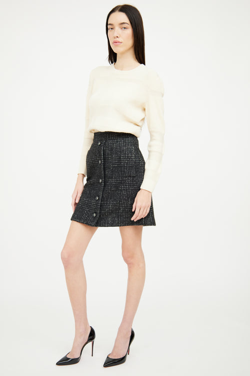 Dolce 
Gabbana Dark Grey Wool Plaid Skirt