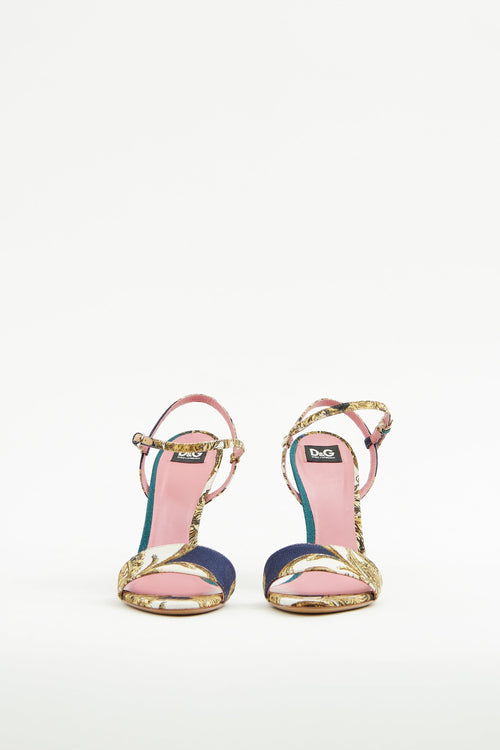 Dolce 
Gabbana Multi Brocade High Heel Sandal