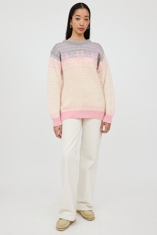 VSP Archive Grey 
Multicolour Wool Knit Sweater