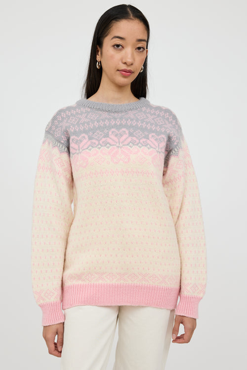 VSP Archive Grey 
Multicolour Wool Knit Sweater