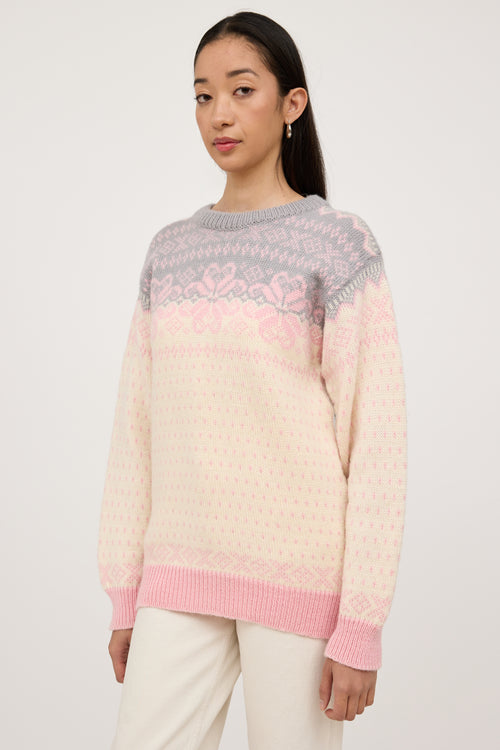 VSP Archive Grey 
Multicolour Wool Knit Sweater