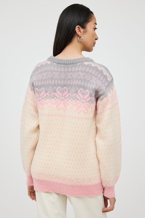 VSP Archive Grey 
Multicolour Wool Knit Sweater