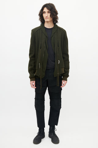 Damir Doma Green Wool Bomber Jacket