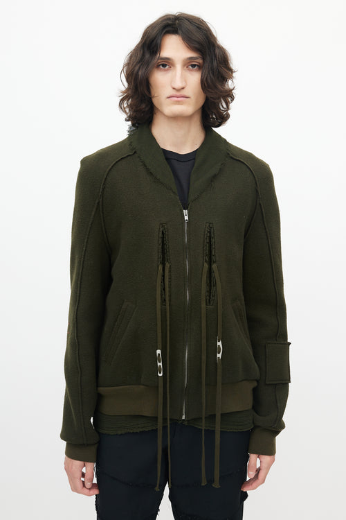 Damir Doma Green Wool Bomber Jacket