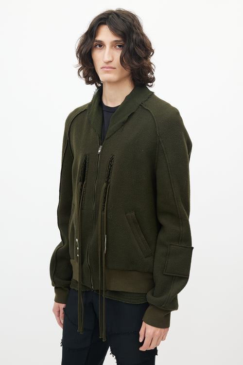 Damir Doma Green Wool Bomber Jacket