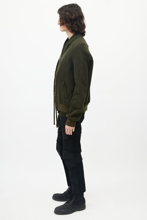 Damir Doma Green Wool Bomber Jacket