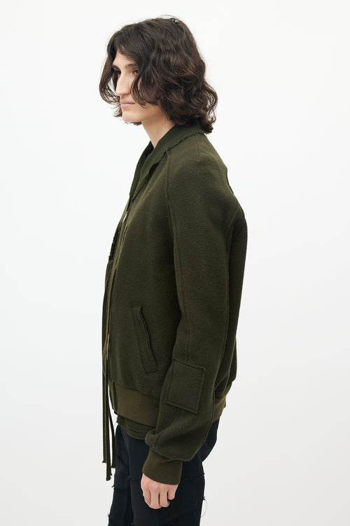 Damir Doma Green Wool Bomber Jacket