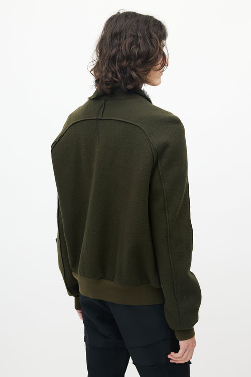 Damir Doma Green Wool Bomber Jacket