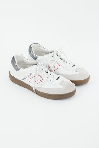 Damir Doma X Lotto White 
Multicolour Leather Low Sneaker