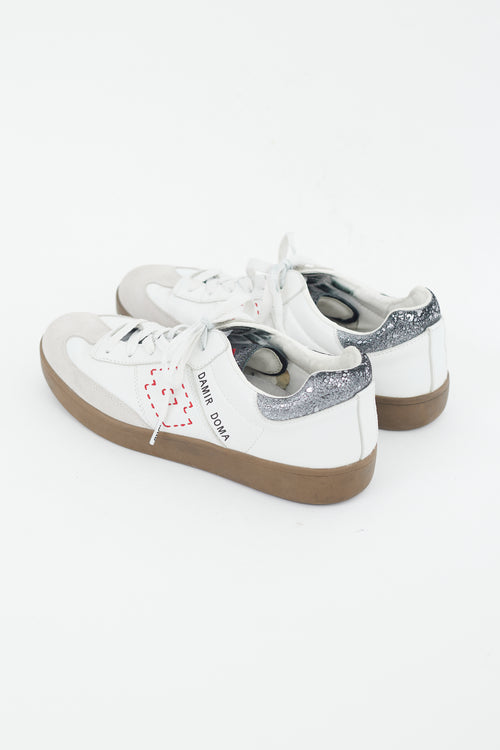 Damir Doma X Lotto White 
Multicolour Leather Low Sneaker