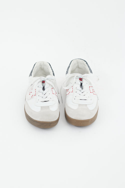 Damir Doma X Lotto White 
Multicolour Leather Low Sneaker