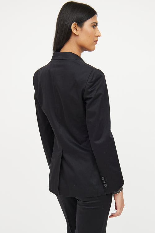 Dolce 
Gabbana Button Stitch Silk Long Sleeve Blazer