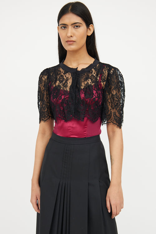 Dolce 
Gabbana Black Lace Open Short Sleeve Shrug