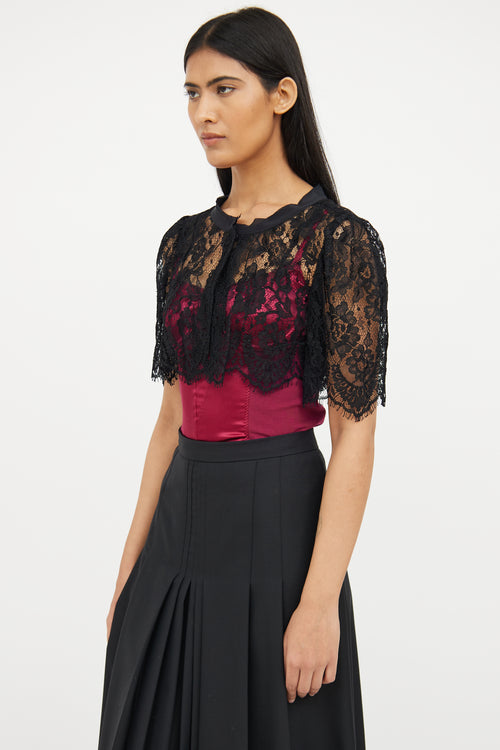 Dolce 
Gabbana Black Lace Open Short Sleeve Shrug