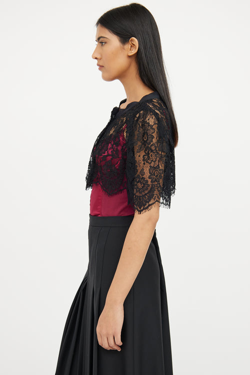 Dolce 
Gabbana Black Lace Open Short Sleeve Shrug