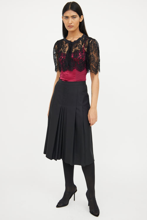 Dolce 
Gabbana Black Lace Open Short Sleeve Shrug