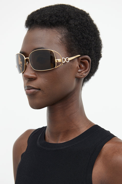 Dolce 
Gabbana Gold 2016-B Oval Jewel Sunglasses