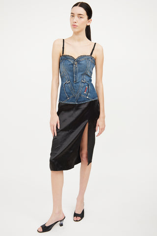 Dolce 
Gabbana Medium Wash Denim Corset Top