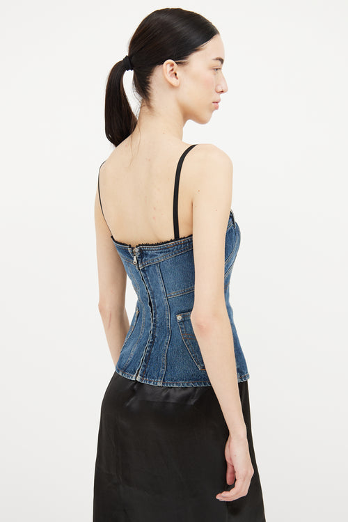 Dolce 
Gabbana Medium Wash Denim Corset Top