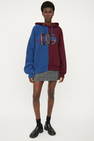 Dolce 
Gabbana Blue 
Burgundy Logo Hoodie