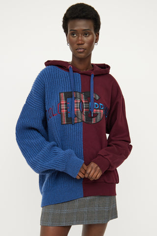 Dolce 
Gabbana Blue 
Burgundy Logo Hoodie