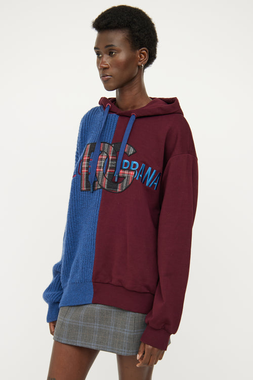 Dolce 
Gabbana Blue 
Burgundy Logo Hoodie