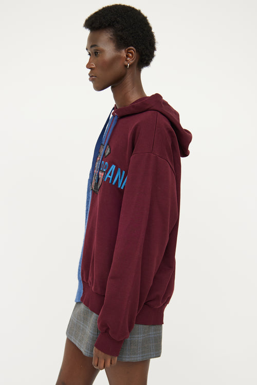 Dolce 
Gabbana Blue 
Burgundy Logo Hoodie