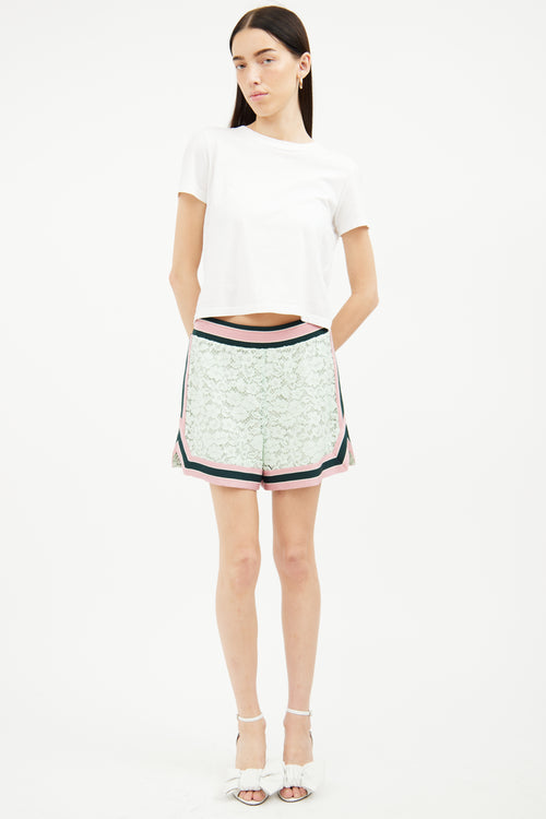 Dolce 
Gabbana Green 
Pink Lace Shorts