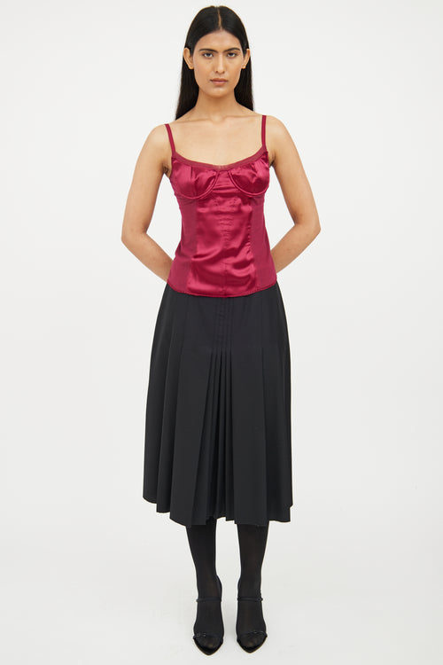 Dolce 
Gabbana Red Silk Blend Sleeveless Top