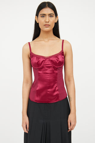 Dolce 
Gabbana Red Silk Blend Sleeveless Top