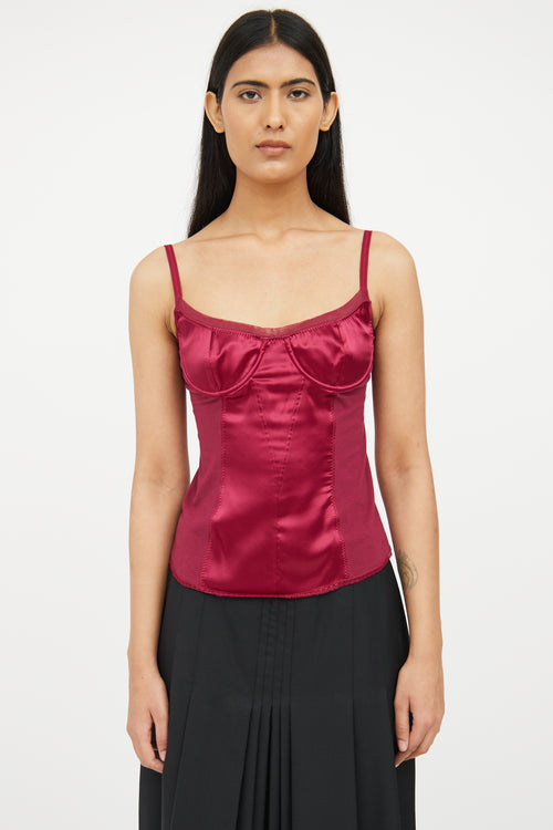 Dolce 
Gabbana Red Silk Blend Sleeveless Top