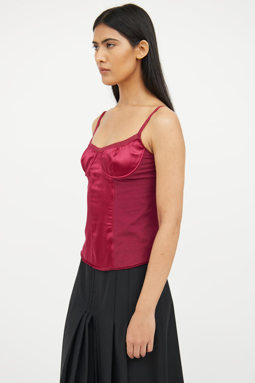 Dolce 
Gabbana Red Silk Blend Sleeveless Top