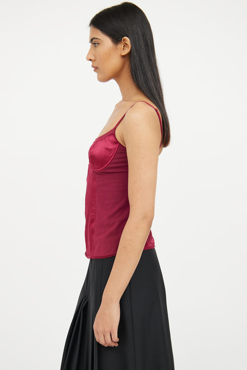 Dolce 
Gabbana Red Silk Blend Sleeveless Top