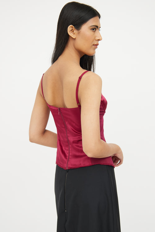 Dolce 
Gabbana Red Silk Blend Sleeveless Top