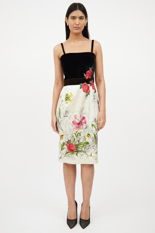 Dolce 
GabbanaBlack Velvet 
Cream Floral Dress