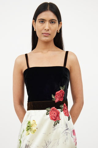 Dolce 
GabbanaBlack Velvet 
Cream Floral Dress