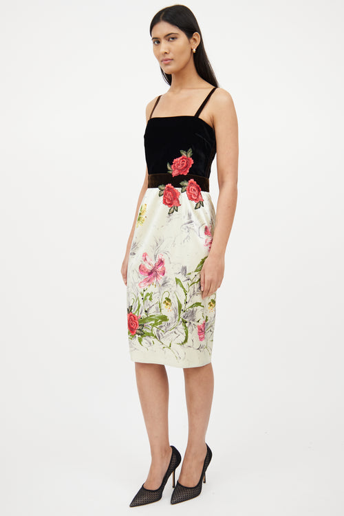 Dolce 
GabbanaBlack Velvet 
Cream Floral Dress