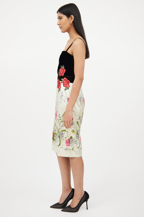 Dolce 
GabbanaBlack Velvet 
Cream Floral Dress