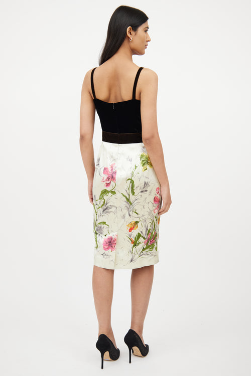 Dolce 
GabbanaBlack Velvet 
Cream Floral Dress