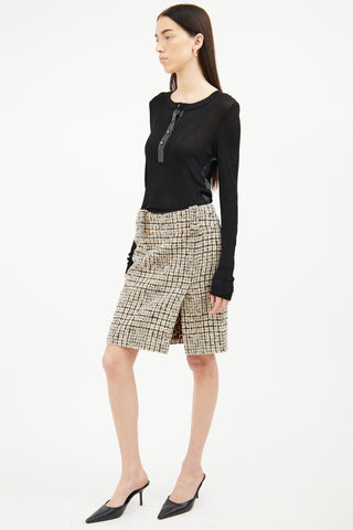 Dolce 
Gabbana Cream 
Black Wool Skirt