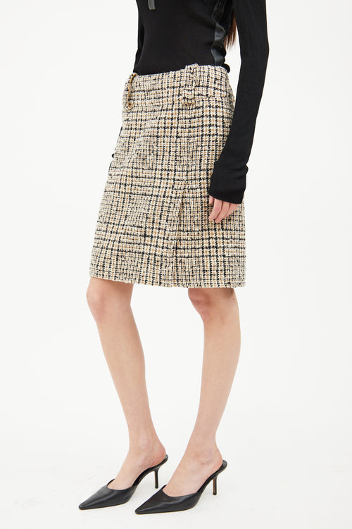 Dolce 
Gabbana Cream 
Black Wool Skirt