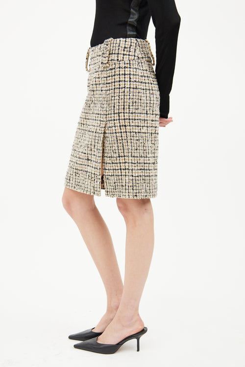 Dolce 
Gabbana Cream 
Black Wool Skirt