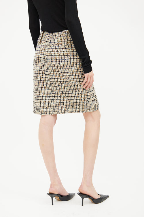 Dolce 
Gabbana Cream 
Black Wool Skirt