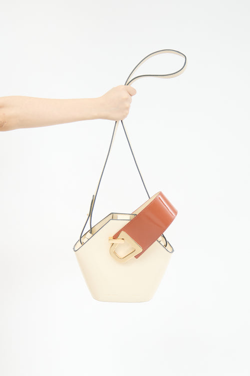 Danse Lente Cream Patent Mini Johnny Bucket Bag