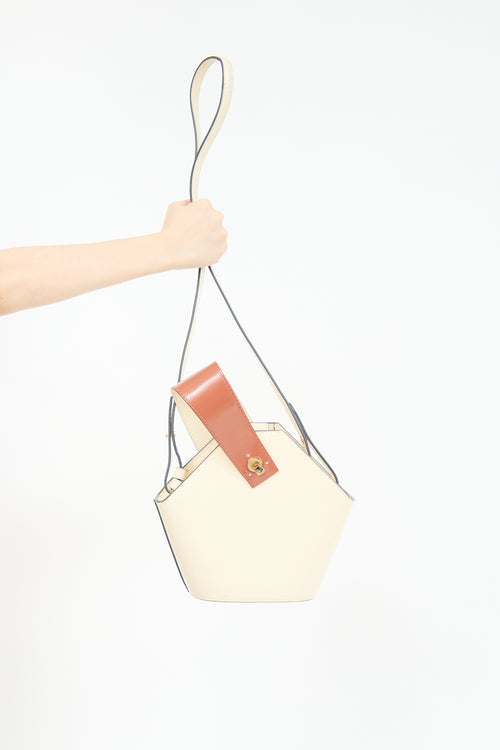 Danse Lente Cream Patent Mini Johnny Bucket Bag