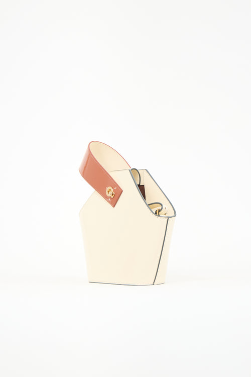 Danse Lente Cream Patent Mini Johnny Bucket Bag