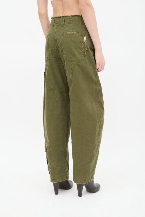 DARKPARK Green Distressed Cargo Pant