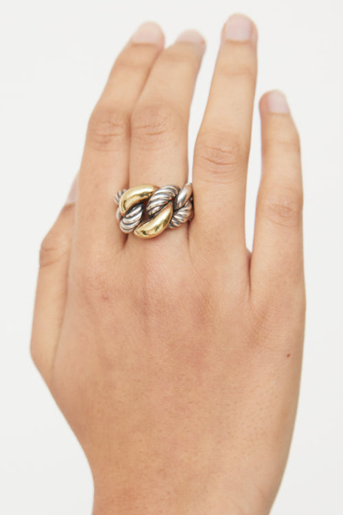  Sterling Silver 
Gold Belmont Ring